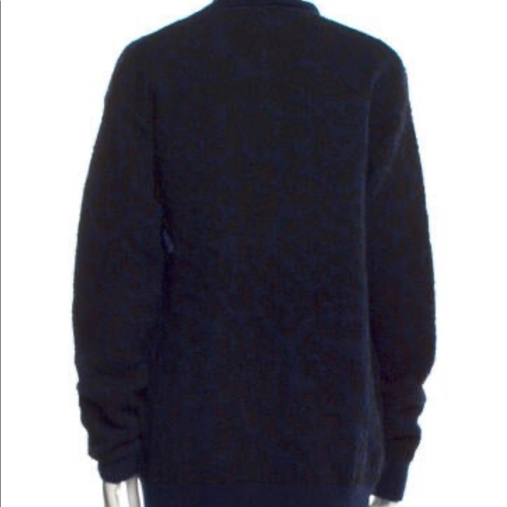Iro Stema Navy Leopard Print Open Shawl Cardigan … - image 3